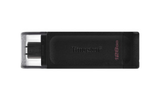 Kingston Technology DataTraveler 70 USB flash meghajtó 128 GB USB C-típus 3.2 Gen 1 (3.1 Gen 1) Fekete 