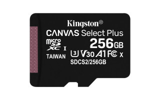 Kingston 256GB microSDXC Canvas Select Plus 100R A1 C10 Card + adapterrel 