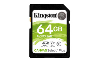Kingston 64GB SDXC Canvas Select Plus 100R C10 UHS-I U3 V30 