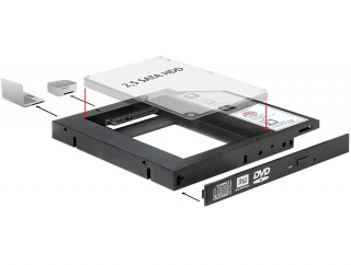 DeLock Slim SATA 5.25" Installation Frame for 1 x 2.5" SATA HDD up to 12.5mm 