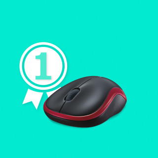 MOUSEW Logitech M185 Optical [Vez.nélküli] - Piros 