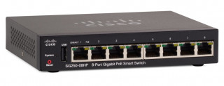 Cisco SG250-08HP 8port GbE LAN Smart menedzselhető PoE switch PC