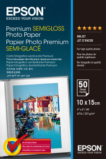 Epson Premium Semigloss Photo Paper (10x15 cm, 50db) 