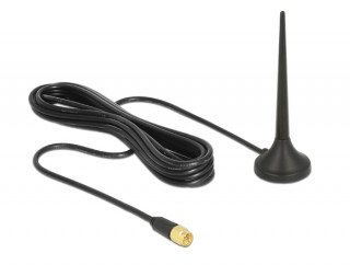 NET-ANT DeLock LTE/GSM/UMTS Antenna SMA plug 3 dBi fixed omnidirectional with magnetic base (RG-174, 2 m) outdoor PC