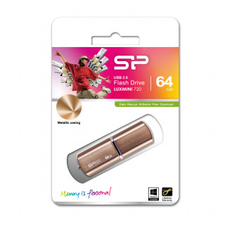 Silicon Power LuxMini 720 64GB [USB2.0] - Bronz PC