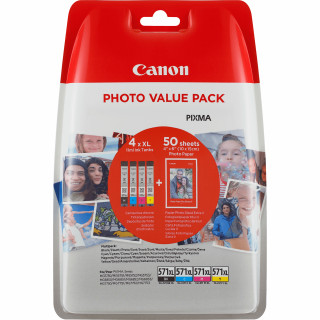 Canon CLI-571XL tintapatron Eredeti Standard teljesítmény Fekete, Cián, Magenta, Sárga PC