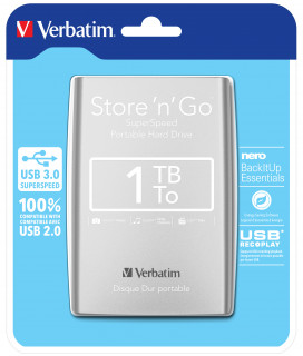 Verbatim Portable Colour 1TB - Ezüst [2,5"/USB3.0] PC