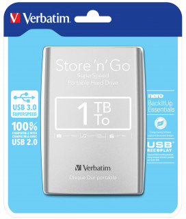 Verbatim Portable Colour 1TB - Ezüst [2,5"/USB3.0] 