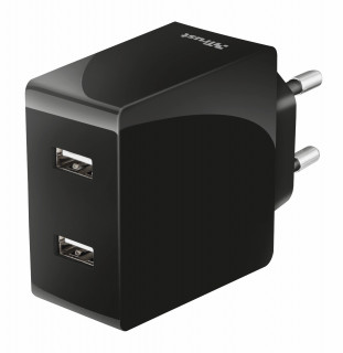 Trust 2x12W Dual USB Gyors fali töltő telefonokhoz és tabletekhez 