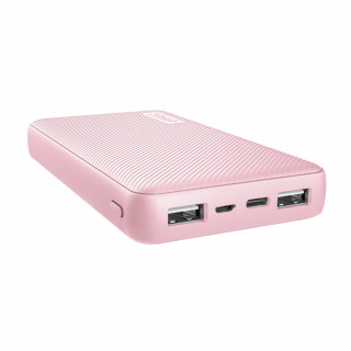 Trust Akkubank - Primo Compact Powerbank (15000mAh; 15W USB-C + 12W 2xUSB; rózsaszín) Mobil