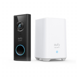 ANKER Eufy Black Video Doorbell 2K (Battery-Powered) + Home base 2 (EU + UK Plug) 