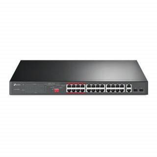 TP-Link TL-SL1226P 24-Port 10/100 Mbps + 2-Port Gigabit Rackmount Switch with 24-Port PoE+  PC