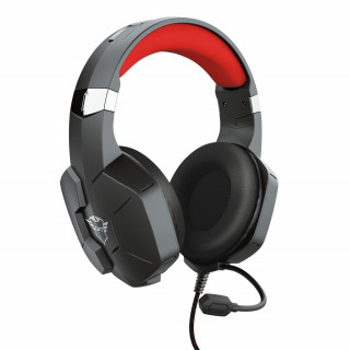 Trust GXT 323 Carus Headset Fejpánt 3,5 mm-es csatlakozó Fekete, Vörös PC