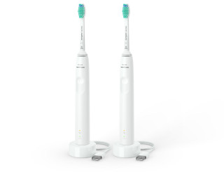Philips Sonicare S3100 HX3675/13 elektromos fogkefe, dupla csomag, fehér + fehér 