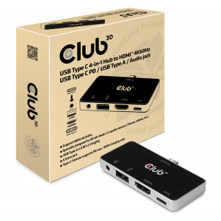 EXT CLUB3D USB Type C 4in1 HUB PC