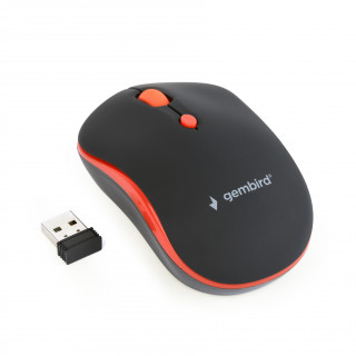 Gembird Wireless optikai egér MUSW-4B-03-R, 1600 DPI, nano USB, fekete-piros PC