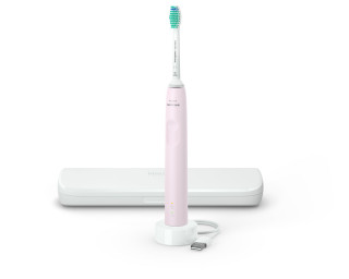 Philips Sonicare S3100 HX3673/11 elektromos fogkefe, rózsaszín utazótokkal Otthon