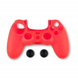 Spartan Gear - Controller Silicon Skin Cover and Thumb Grips Piros (PS4) 