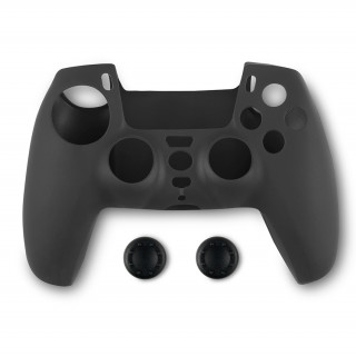 Spartan Gear - Controller Silicon Skin Cover and Thumb Grips Fekete (PS5) 