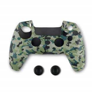 Spartan Gear - Kontroller Szilikon Védőtok és Thumb Grips - Zöld Camo (PS5) PS5