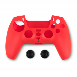 Spartan Gear - Kontroller Szilikon védőtok és Thumb Grips - Piros (PS5) PS5