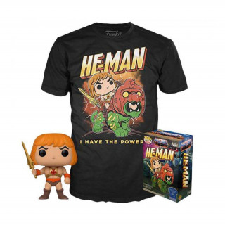 Funko Pop! He-Man: Vinyl Figura Tee Box & T-Shirt M Szett AJÁNDÉKTÁRGY