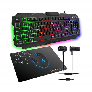 The G-Lab Gaming kit - 4 in 1 COMBO HELIUM HU (KEYZ 120 billentyűzet, KULT HELIUM egér+pad, INT 100 fülhallgató, magyar) 