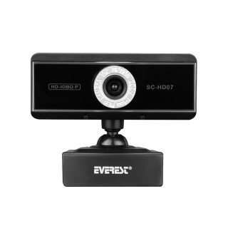 Everest SC-HD07 Webkamera (1080p, USB, Fekete) 