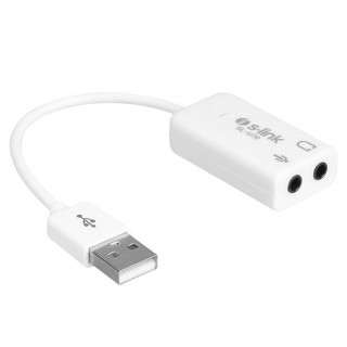 S-Link Átalakító - SL-U70 (USB hangkártya konverter, Bemenet: USB-A, Kimenet: 2x 3,5mm Jack) PC