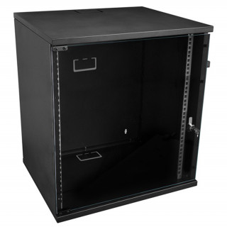 S-Link Rack Cabinet - 12U 19" Wall mountable (530x400mm, Flatpack, Black) PC