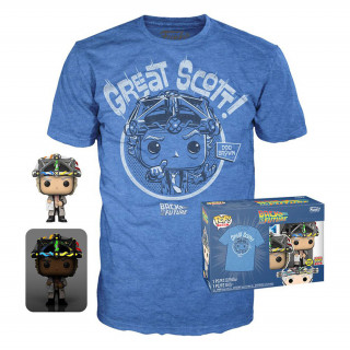 Funko Pocket Pop! & Tee: Back to the Future - Doc with Helmet (Glows in the Dark) Vinyl Figura & Póló (M) AJÁNDÉKTÁRGY