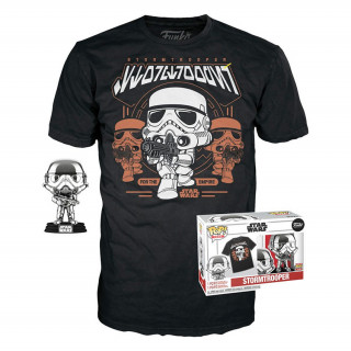 Funko Pop! & Tee: Disney Star Wars - Stormtrooper (Special Edition) Bobble-Head Vinyl Figura & Póló (L) AJÁNDÉKTÁRGY