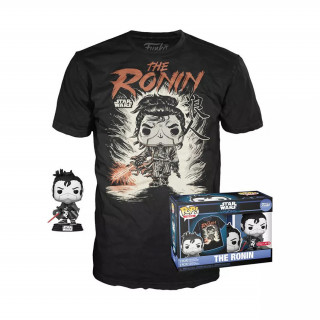 Funko Pop! & Tee: Disney Star Wars Visions - The Ronin (Special Edition) Bobble-Head Vinyl Figura & Póló (L) AJÁNDÉKTÁRGY