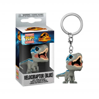 Funko Pocket Pop!: Jurassic World Dominion - Velociraptor (Blue) Vinyl Kulcstartó Figura 