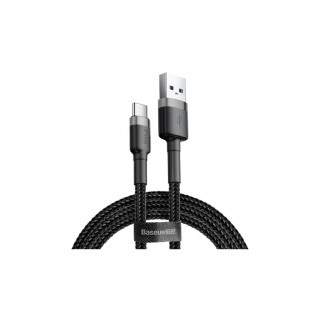 Baseus Cafule USB - USB-C adat, töltőkábel 3A 1m (Fekete-Szürke) (CATKLF-BG1) 