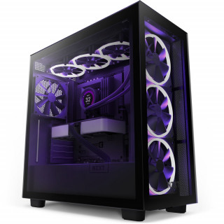 NZXT H7 Elite Fekete (Táp nélküli) ablakos ATX ház PC