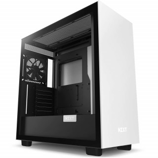 NZXT H7 Fehér/Fekete (Táp nélküli) ablakos ATX ház PC