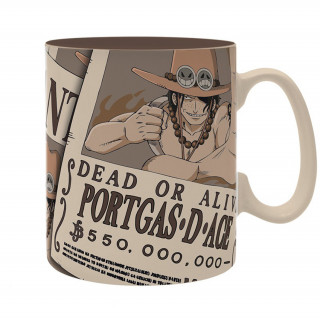 One Piece "Wanted Ace" Bögre (460 ml) - Abystyle Ajándéktárgyak