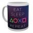 Abysse Playstation Bögre - 320 ml - Eat Sleep Repeat - Abystyle thumbnail