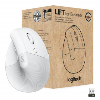 LOGITECH Egér - LIFT Vertical Ergonomic Bluetooth Optikai, Piszkosfehér OEM PC