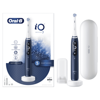 Oral-B iO7 elektromos fogkefe Zafírkék Otthon