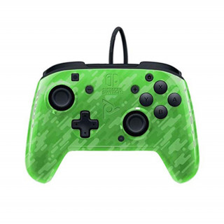 PDP Face-off Deluxe Switch Kontroller + Audio Camo Green Switch