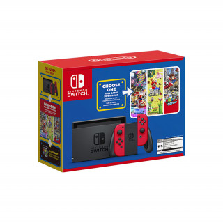 Nintendo Switch (Piros) + Super Mario Odyssey Bundle 