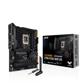 Asus Alaplap - Intel TUF GAMING Z790-PLUS WIFI D4 LGA1700 (Z790, ATX, 4xDDR4 5333+MHz, 4xSATA3, 4xM.2, HDMI+DP) 