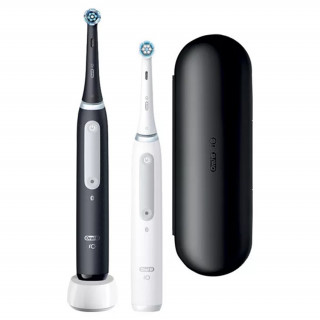Oral-B iO Series 4 2 db-os matt fekete+fehér elektromos fogkefe szett Otthon