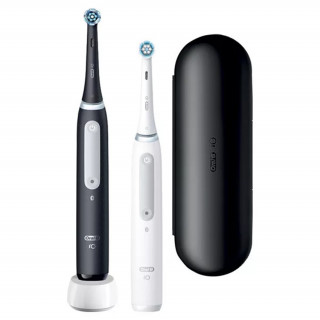 Oral-B iO Series 4 2 db-os matt fekete+fehér elektromos fogkefe szett 