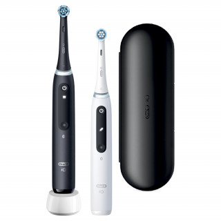 Oral-B iO Series 5 2 db-os matt fekete+fehér elektromos fogkefe szett 