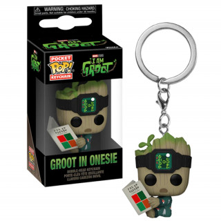 Funko Pocket Pop! Marvel: I Am Groot - Groot in Onesie (with Book) Vinyl Figura Kulcstartó Ajándéktárgyak