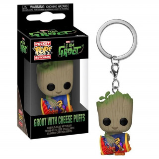 Funko Pocket Pop! Marvel: I Am Groot - Groot with Cheese Puffs Vinyl Figura Kulcstartó Ajándéktárgyak