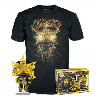 Funko Pop! & Tee (Adult): Marvel Spider-Man No Way Home S3 - Electro (Glows in the Dark) Vinyl Figure & T-Shirt (XL) Szett AJÁNDÉKTÁRGY